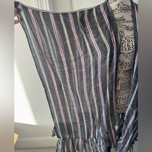 Free People Striped Black and Pink Kimono - Picture 2 of 7